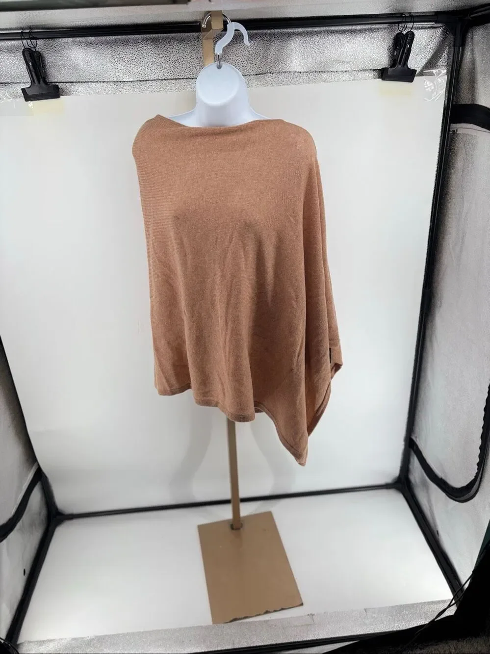 Peter Millar Texas A&M Essential Cashmere Poncho Camel NWOT
